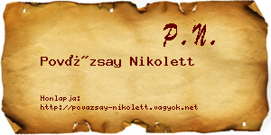 Povázsay Nikolett névjegykártya