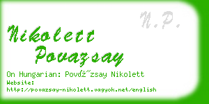 nikolett povazsay business card